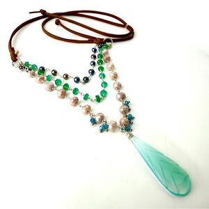 Sundance Inspired Mixed Gemstone Boho Necklace
